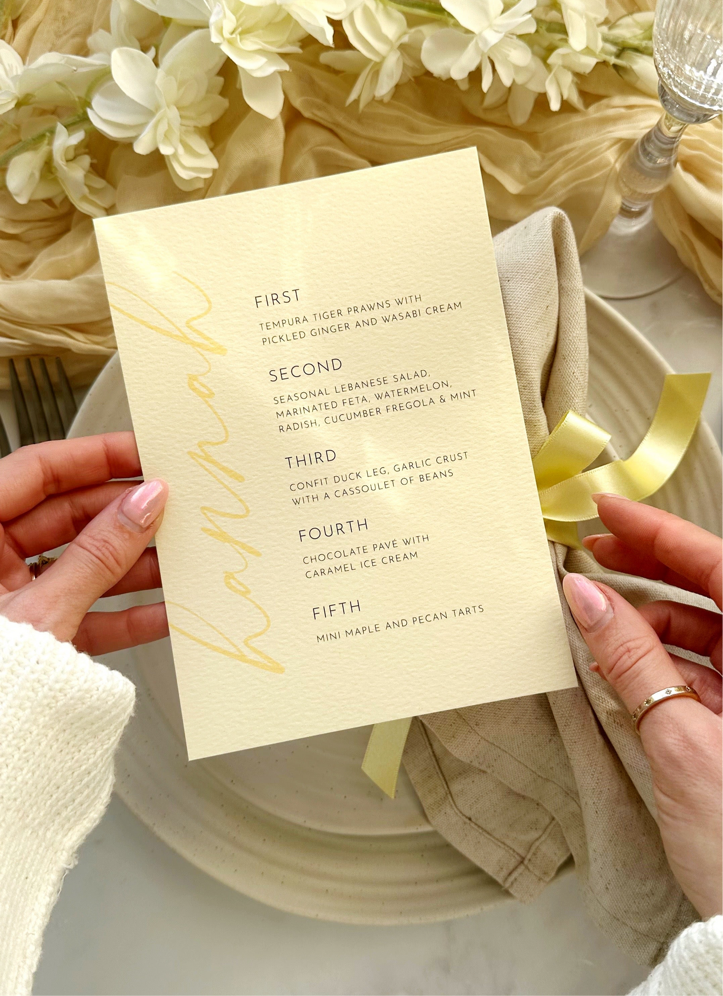 Aura Place Setting Menu