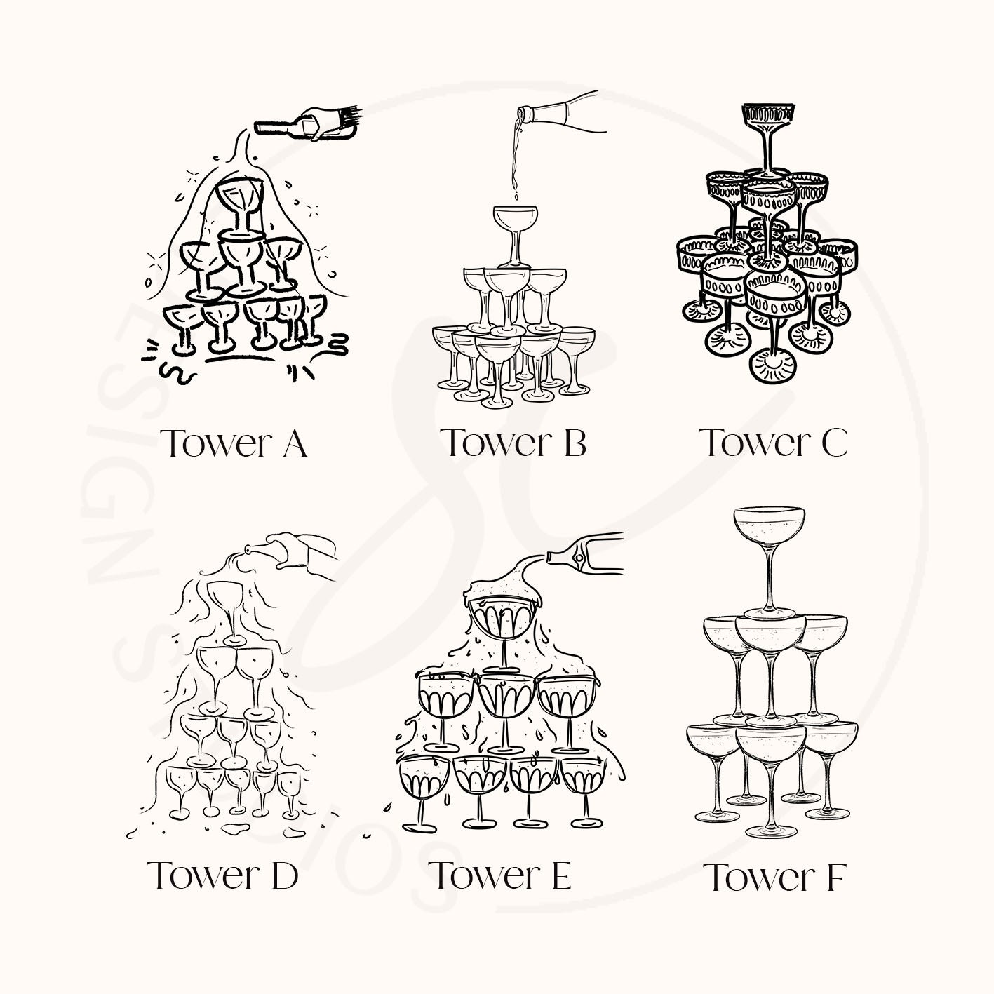 Vellum Wrap | Champagne Tower