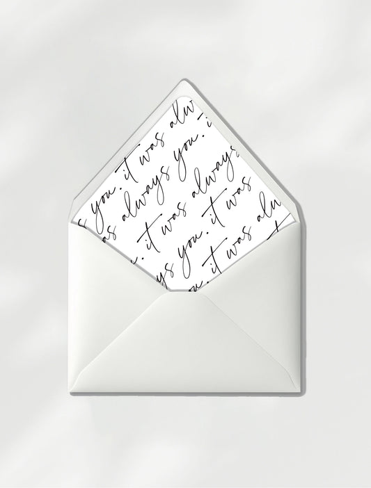 Aura 'It Was Always You' Envelope Liner
