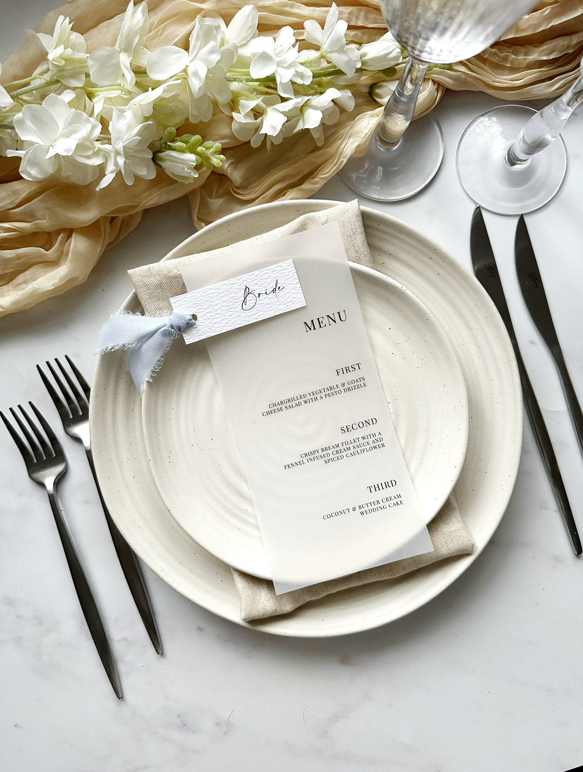 Maia Place Name Card | with Ribbon