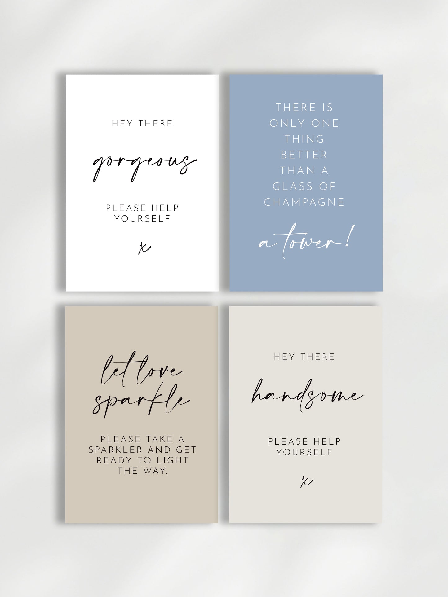 Maia Decorative Signage | Free-Standing | Toiletries Sign | Guest Book Sign | Champagne Tower Sign + More