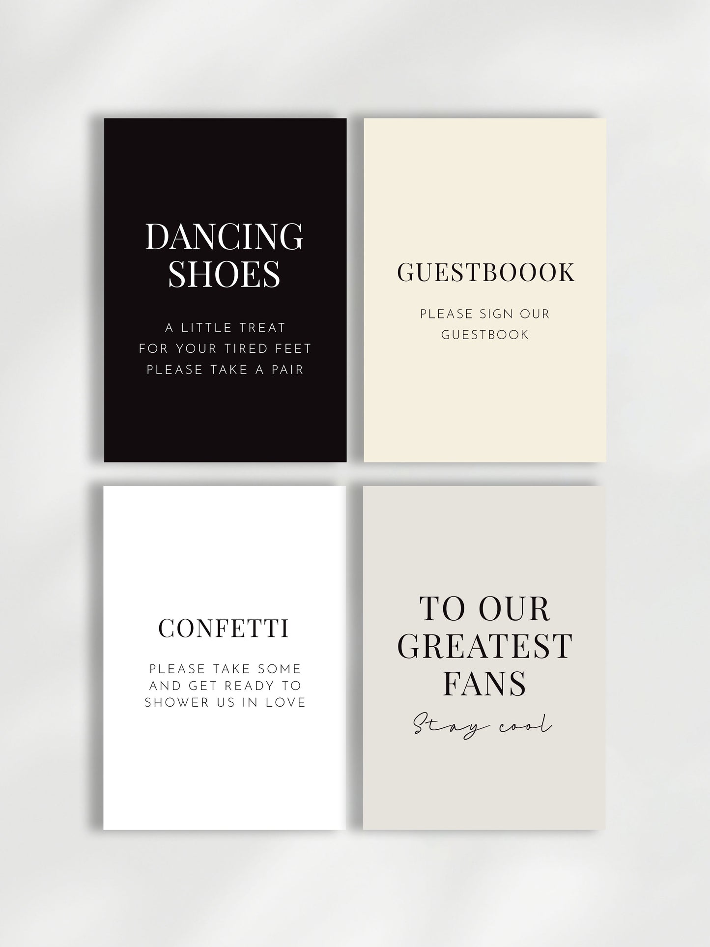 Persephone Decorative Signage | Free-Standing | Toiletries Sign | Guest Book Sign | Champagne Tower Sign + More