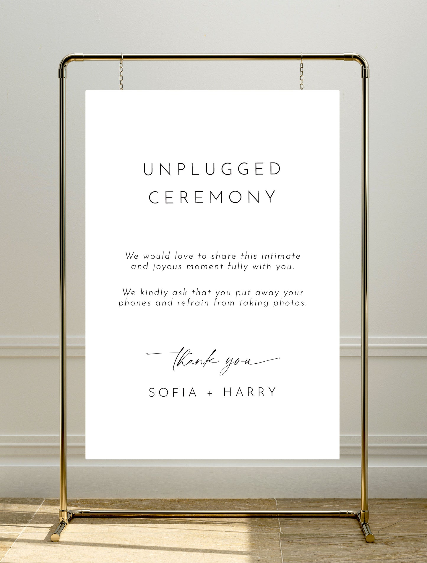 Odite Sign | Unplugged Ceremony Sign