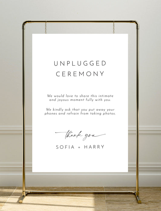 Odite Sign | Unplugged Ceremony Sign