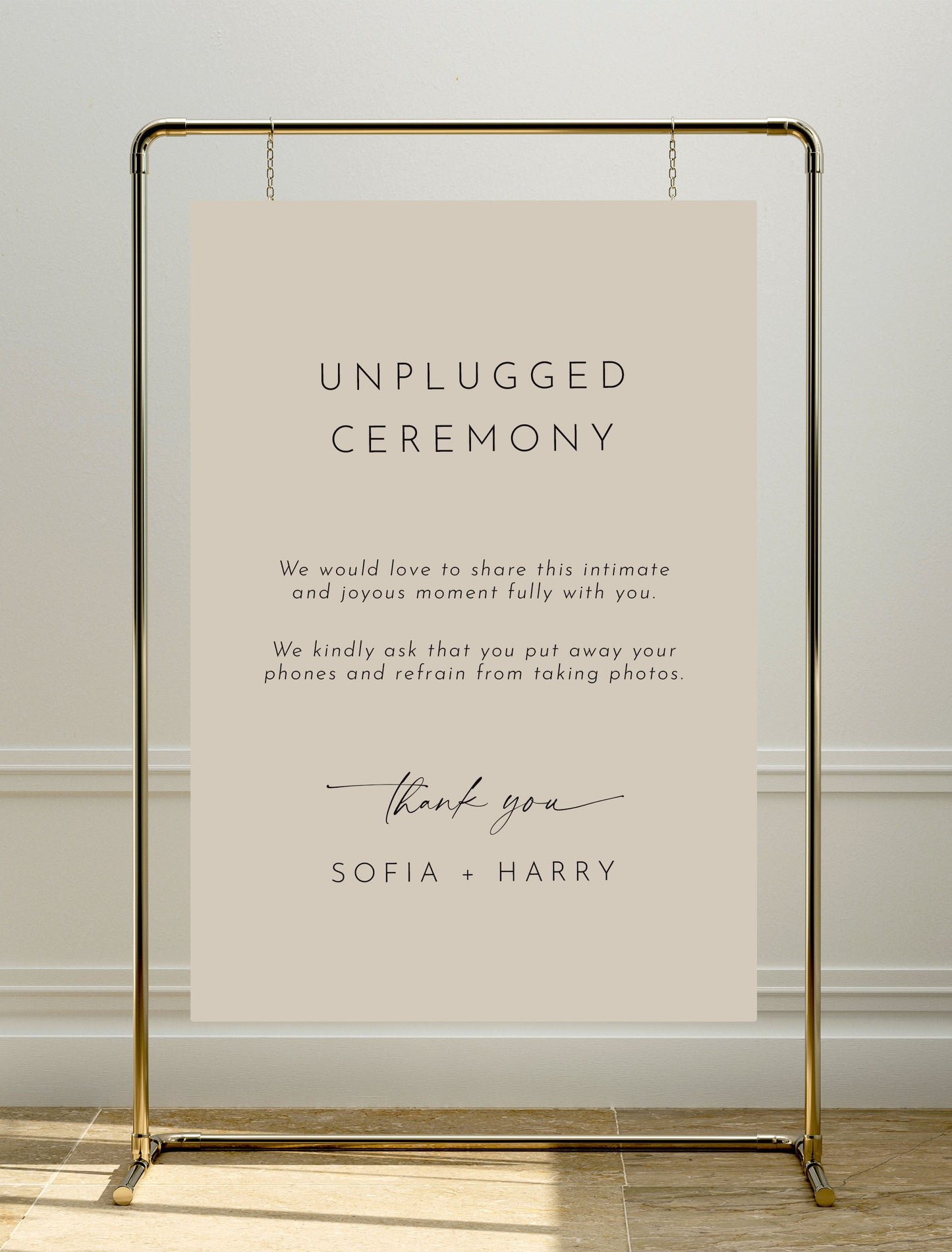 Odite Sign | Unplugged Ceremony Sign