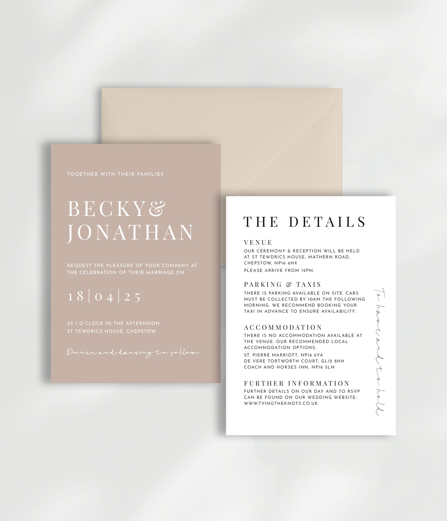 Persephone Wedding Invitation | Two Card Suite