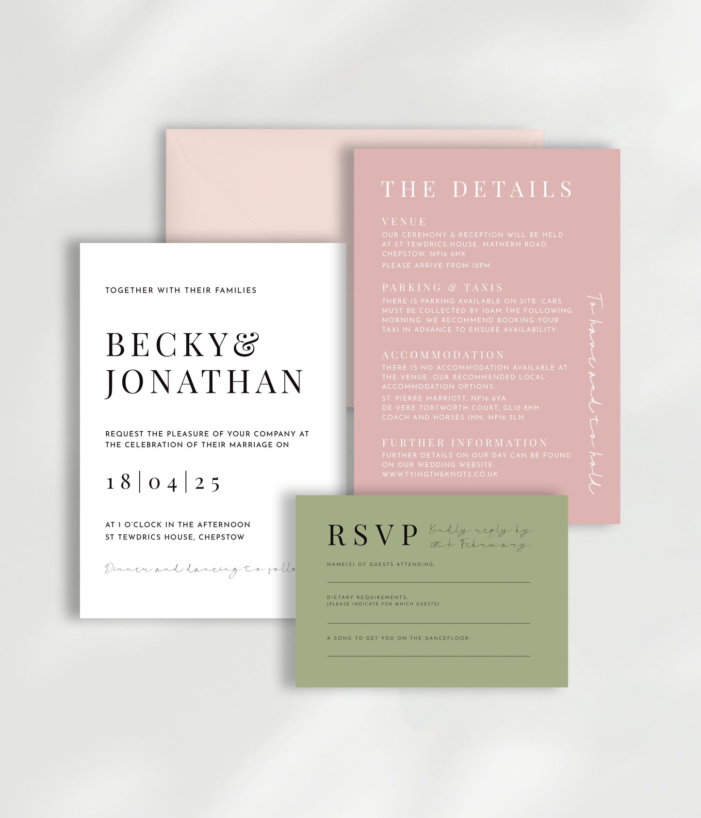 Persephone Wedding Invitation | Three Card Suite