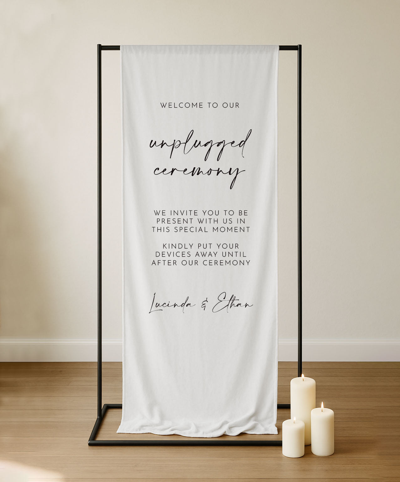 Maia Sign | Fabric Unplugged Ceremony Sign
