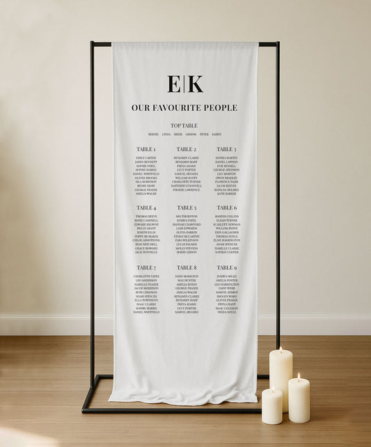 Calypso Sign | Fabric Table Plan