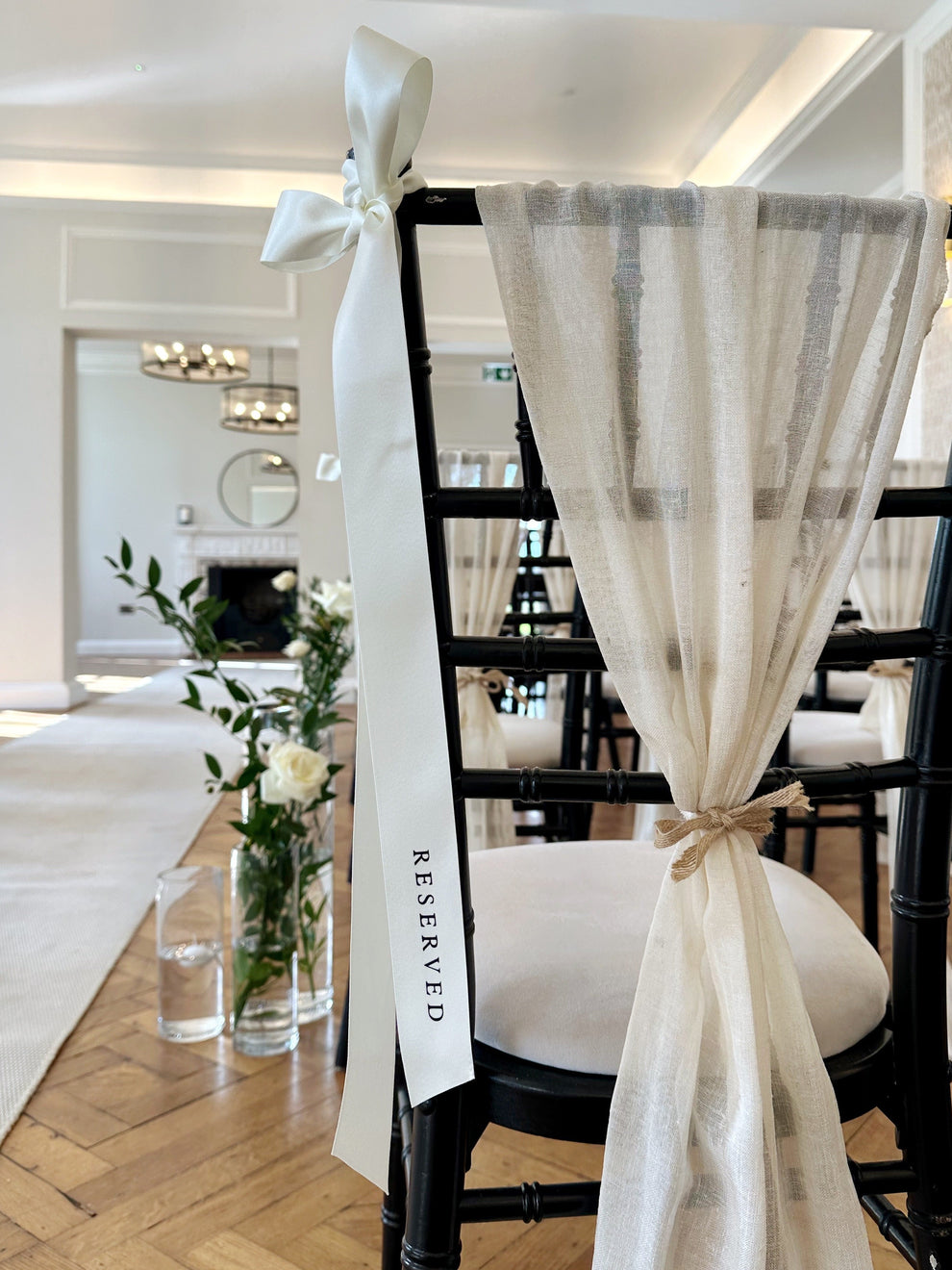 Personalised Wedding Ceremony Reserved Chair Ribbons – Forever Paper Co