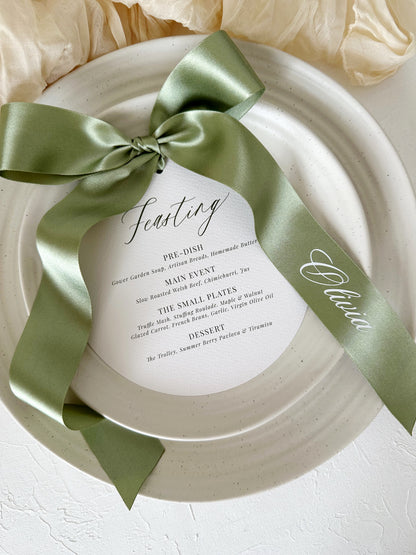 Personalised Place Name Menu Ribbons