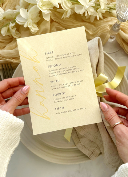 Aura Place Setting Menu