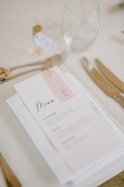 Maia Menu | With Name Tag & Clip