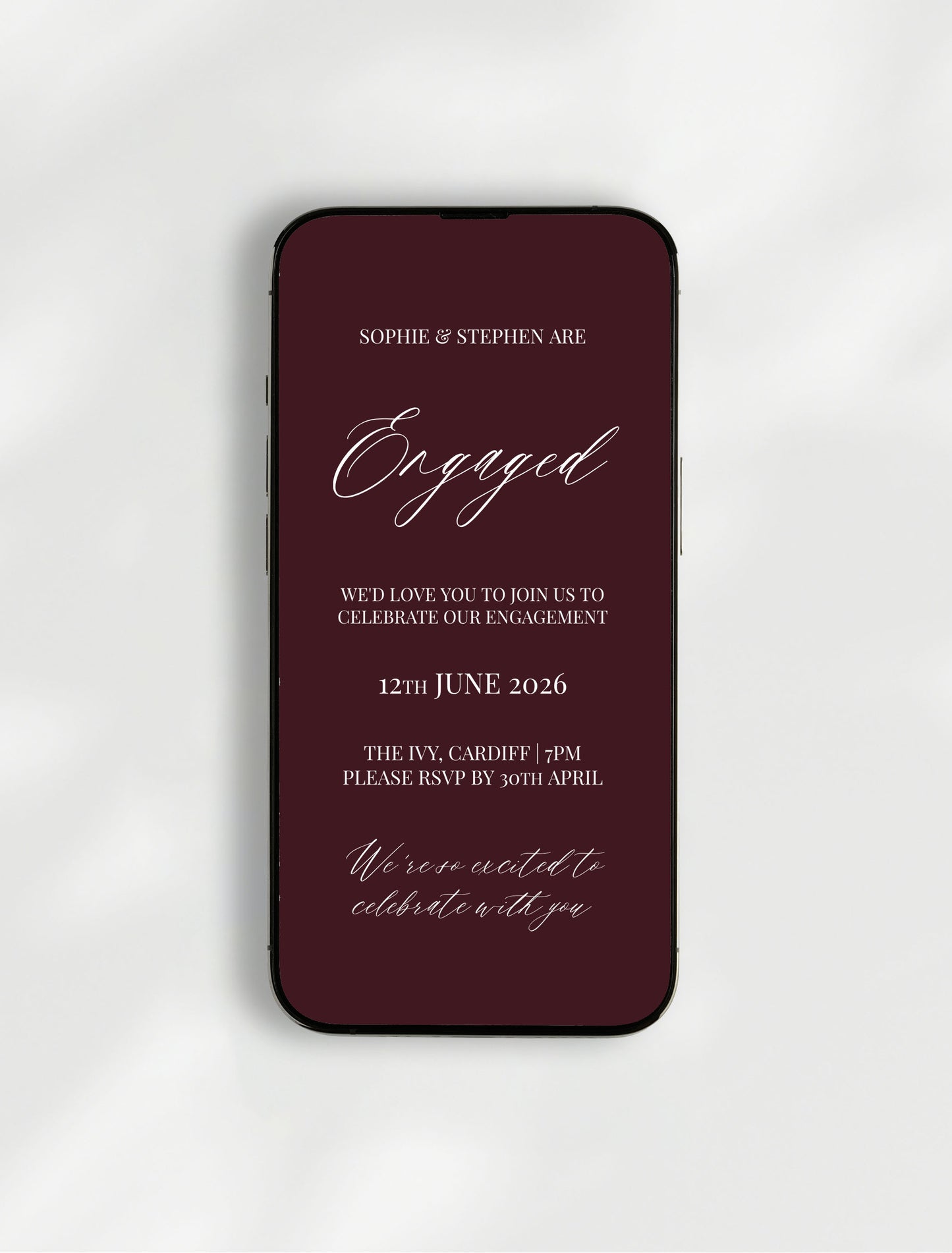 Ophelia Engagement Party Invitation | Digital E-Invite