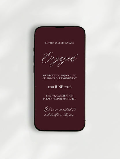 Ophelia Engagement Party Invitation | Digital E-Invite