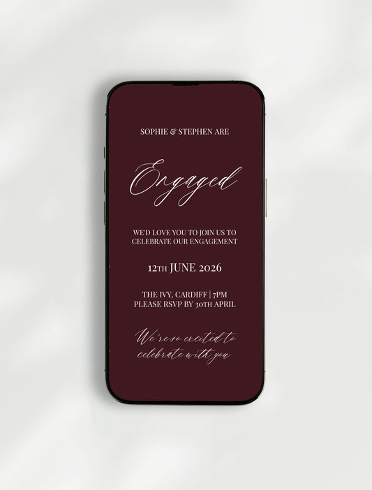 Ophelia Engagement Party Invitation | Digital E-Invite