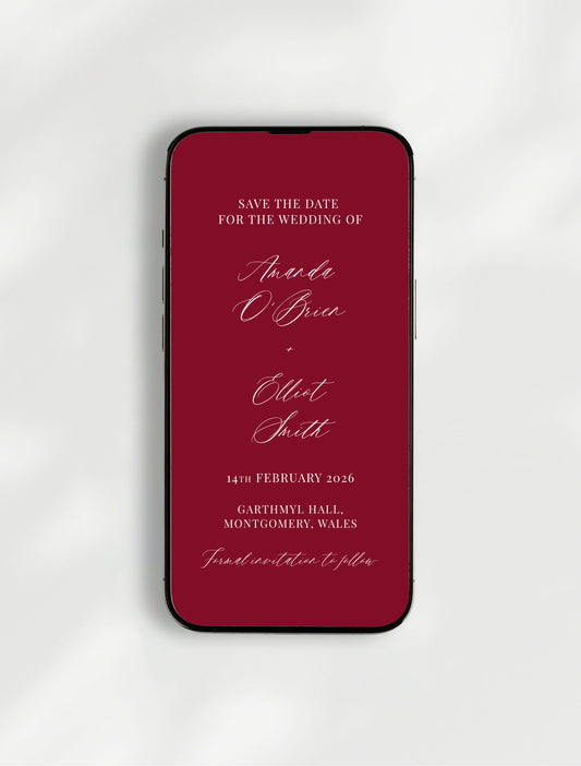 Ophelia Save the Date | Digital E-Invite