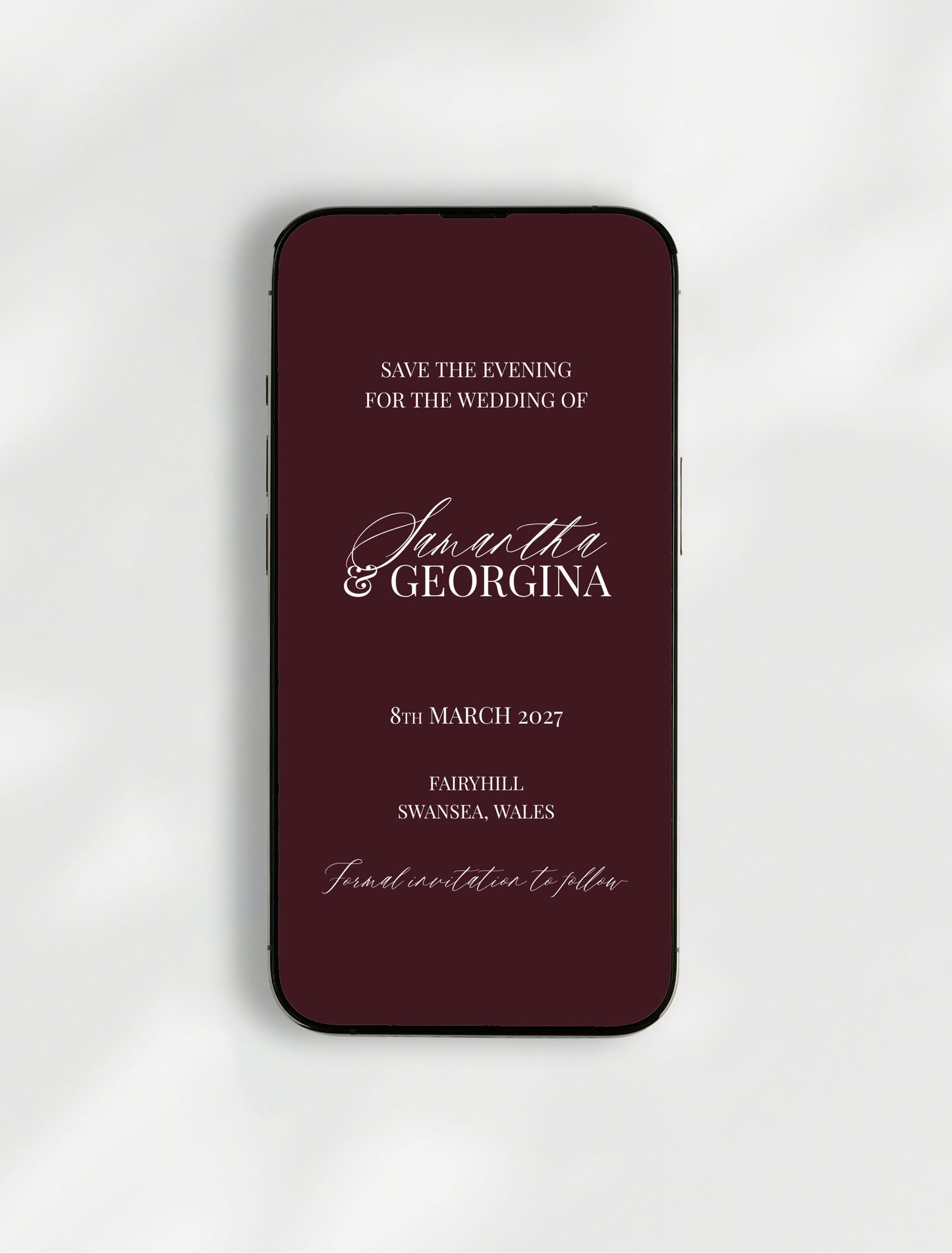 Ophelia Save the Evening | Digital E-Invite