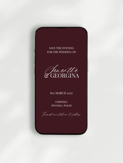 Ophelia Save the Evening | Digital E-Invite