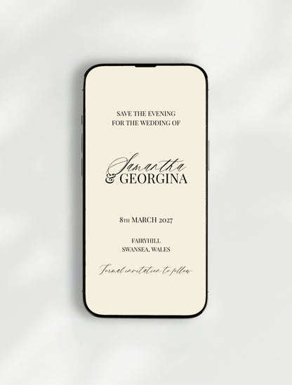 Ophelia Save the Evening | Digital E-Invite