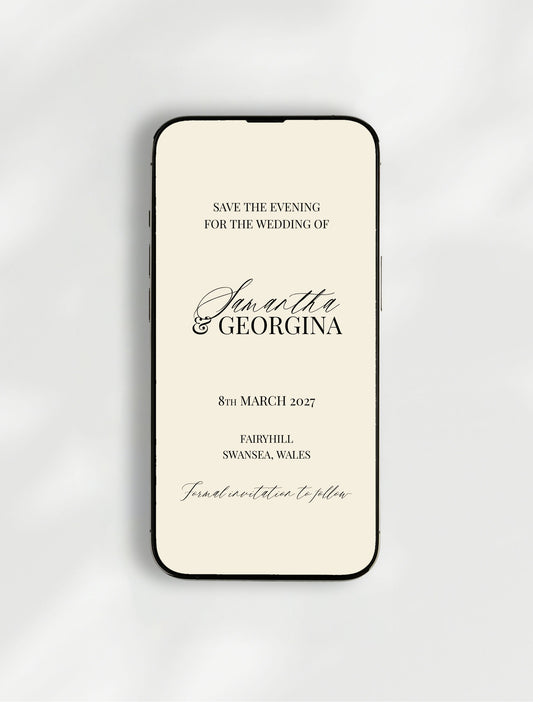 Ophelia Save the Evening | Digital E-Invite