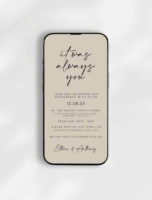 Maia Engagement Party Invitation | Digital E-Invite