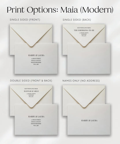 Envelope Name & Address Printing | Maia (Modern)