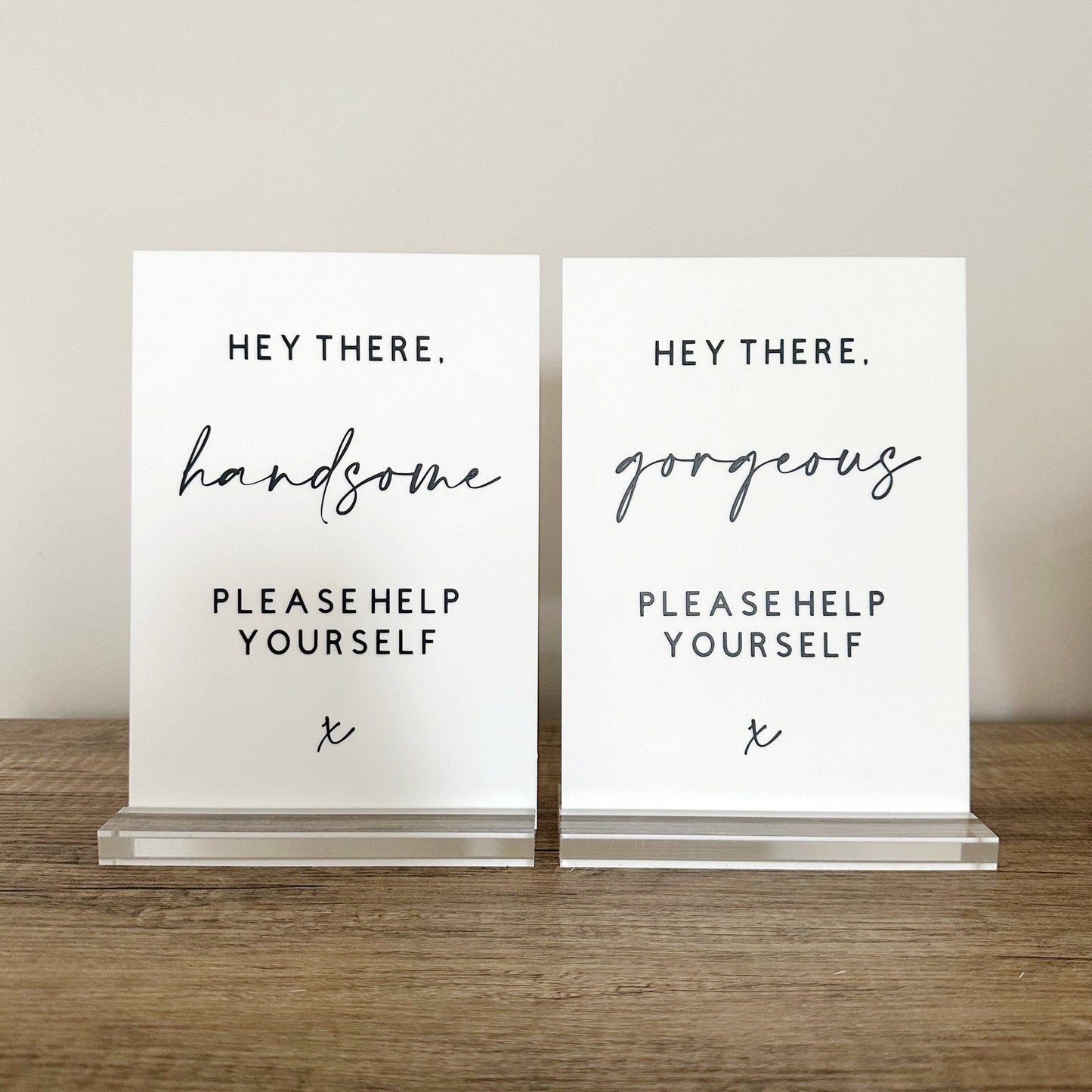 Maia Acrylic Toiletry Sign | Hey There Gorgeous