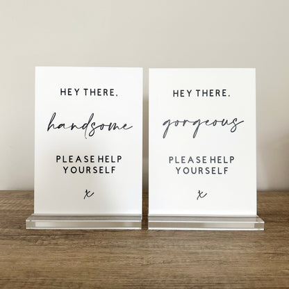 Maia Acrylic Toiletry Sign | Hey There Gorgeous