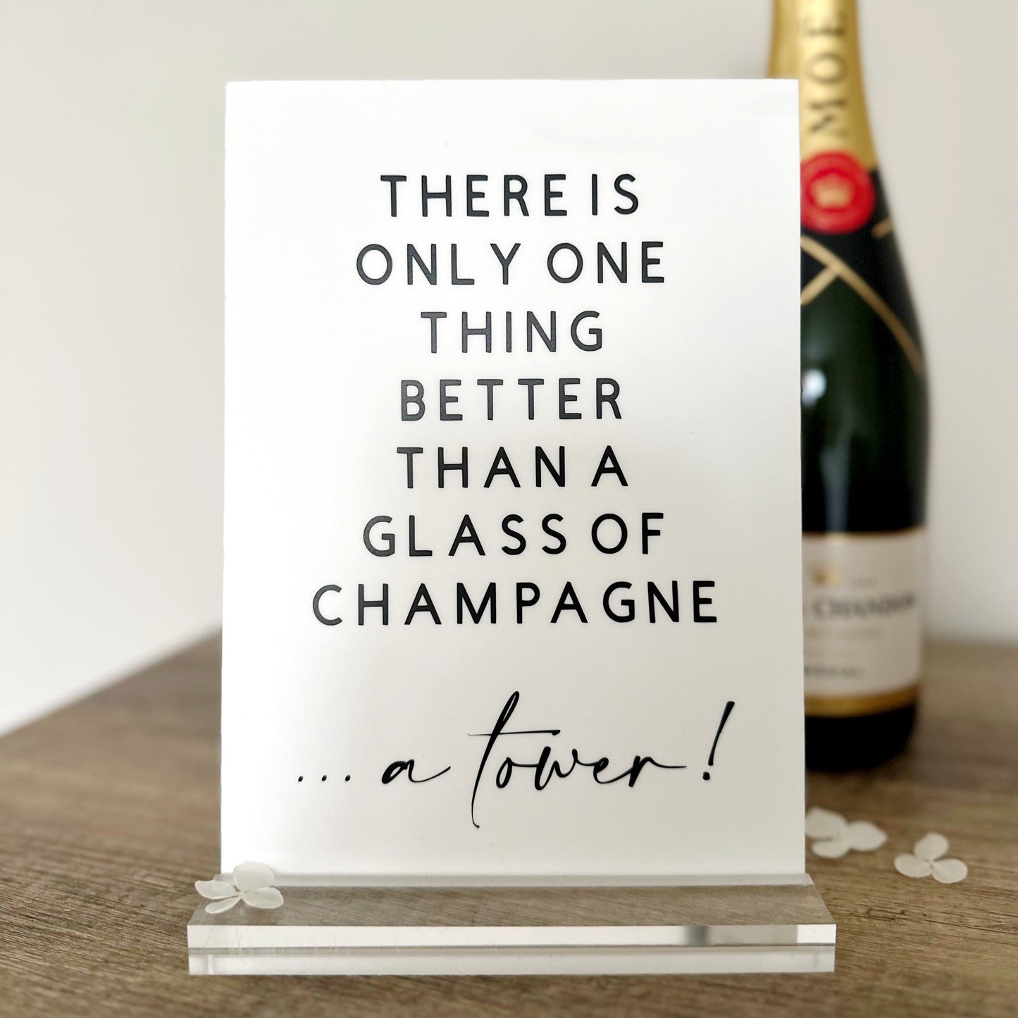 Maia Acrylic Champagne Tower Sign