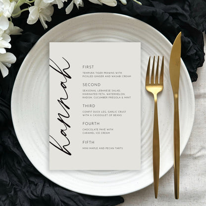 Aura Place Setting Menu