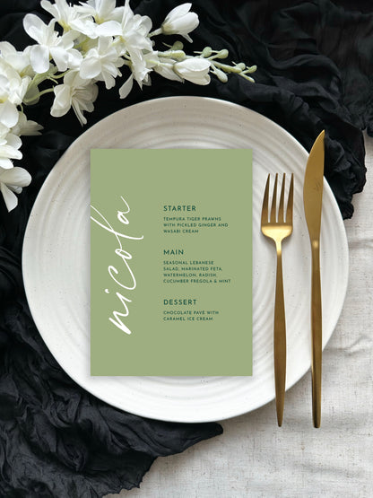 Aura Place Setting Menu