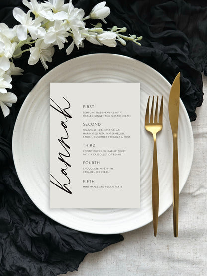 Aura Place Setting Menu