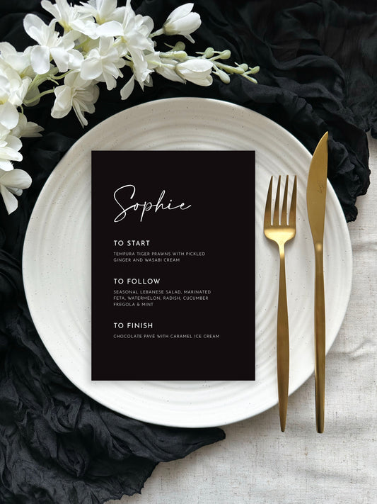 Maia Place Setting Menu