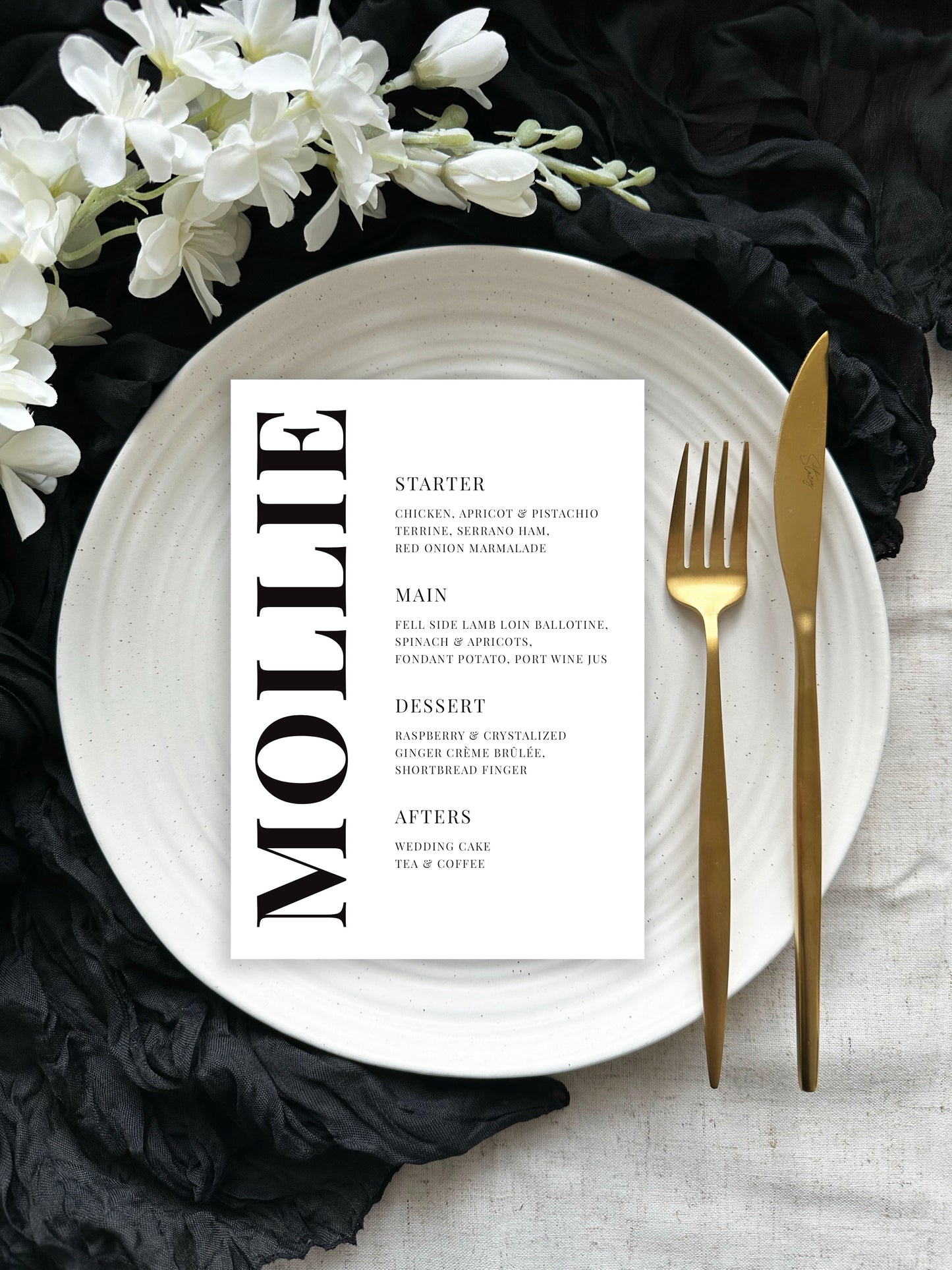 Calypso Place Setting Menu