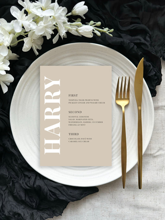 Calypso Place Setting Menu