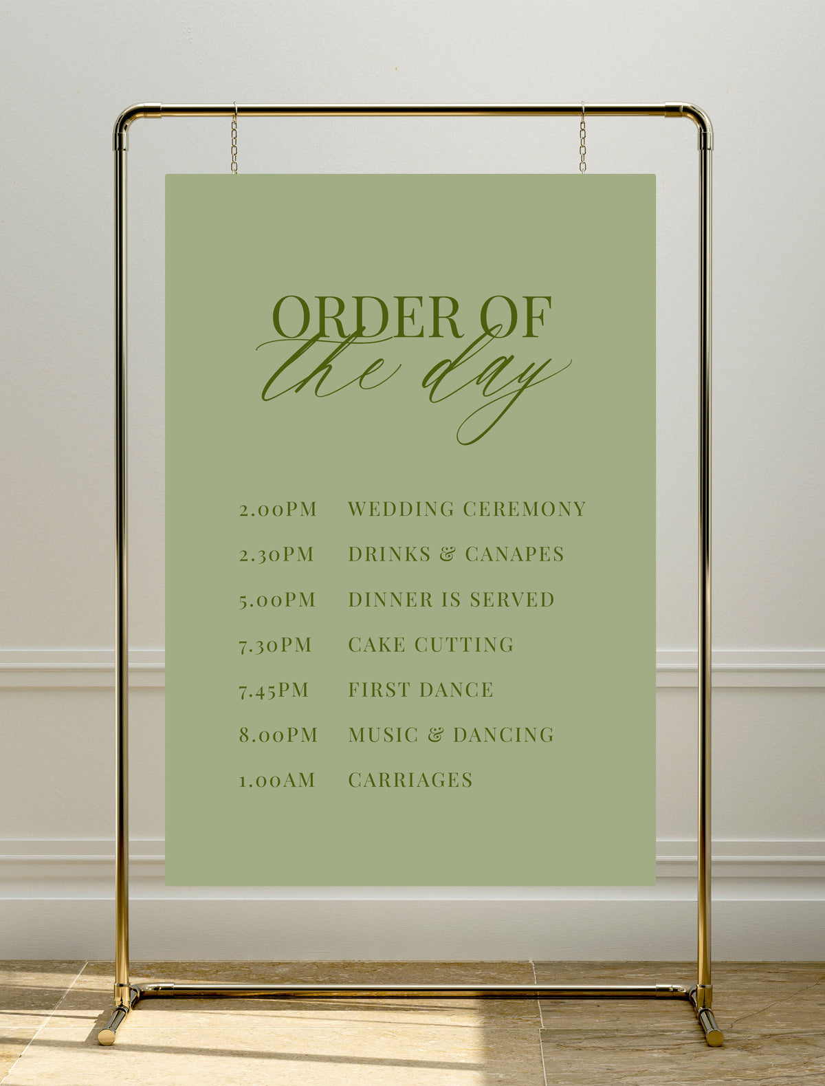 Sign Order Reception Ophelia Personalised Wedding Order of Events Sign | Order of the Day ...