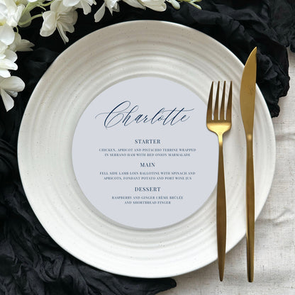 Ophelia Place Setting Menu