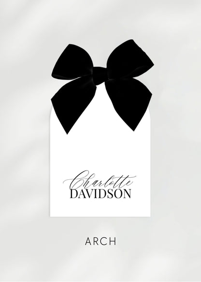 Ophelia Place Name Card | with Bow