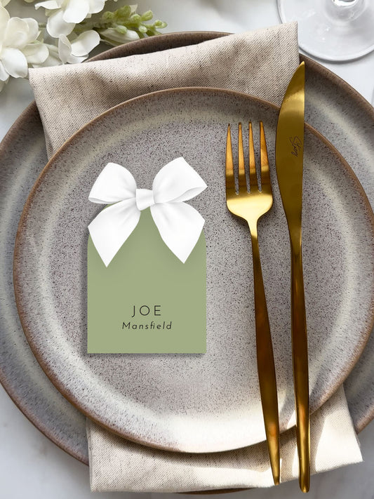 Odite Place Name Card | with Bow