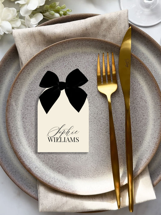 Ophelia Place Name Card | with Bow