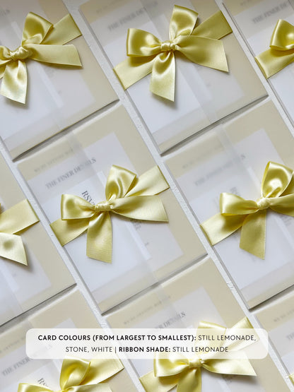 Maia Wedding Invitation | Three Card Suite with Bow