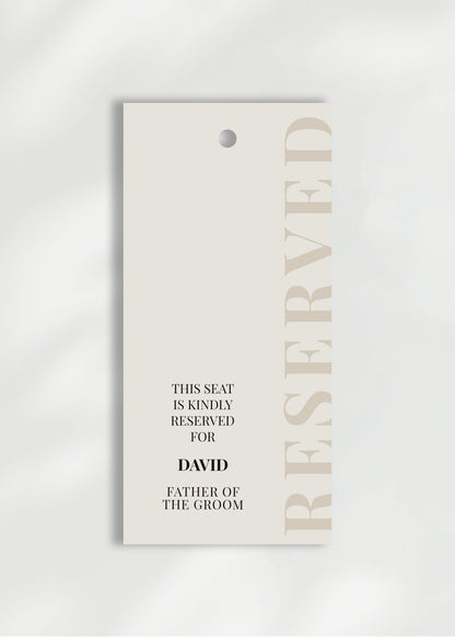 Calypso Ceremony Reserved Seat Tag