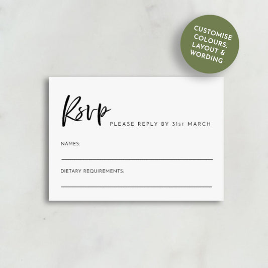 Athena Wedding Invitation RSVP