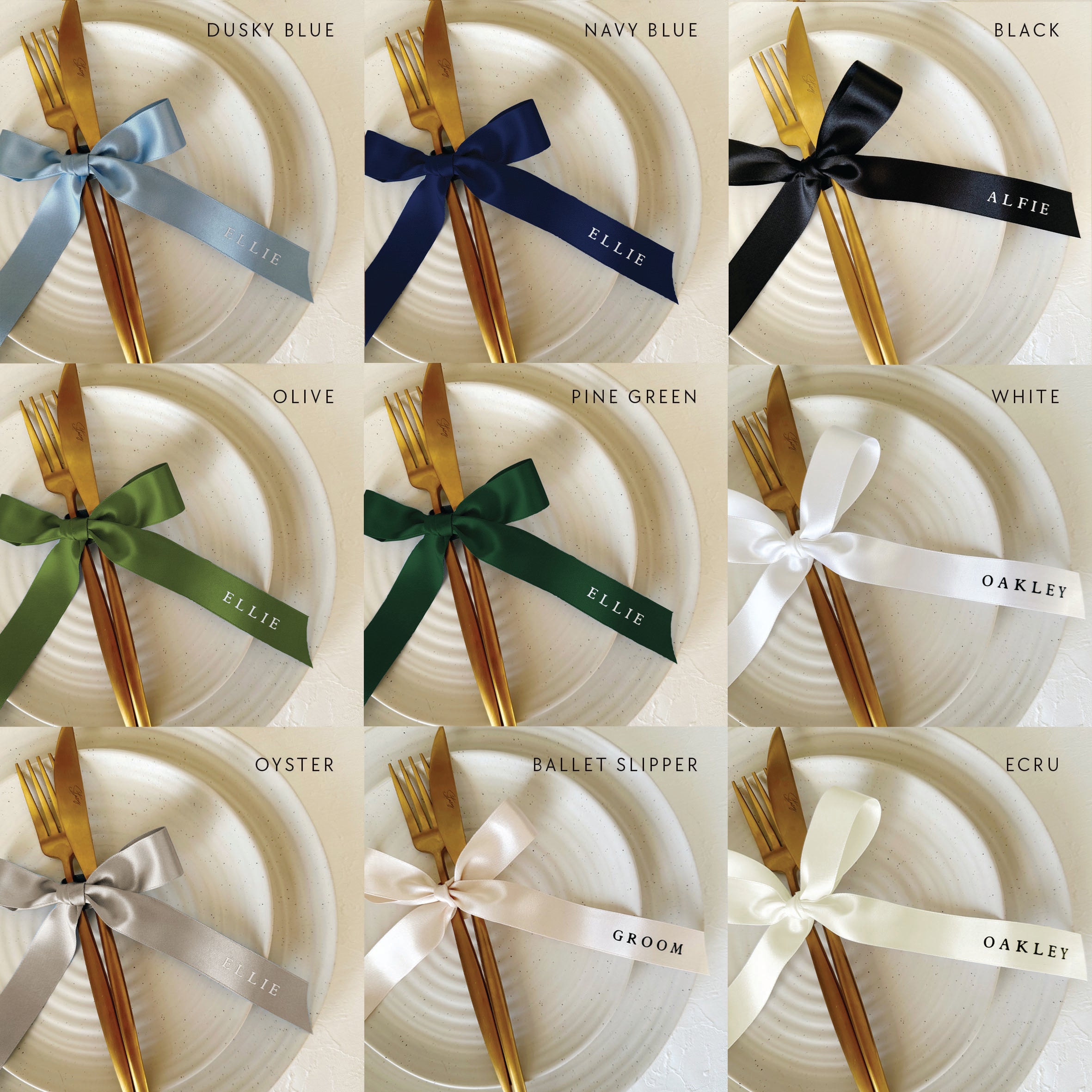 Personalised Wedding Guest Ribbon Bow Place Names – Forever Paper Co