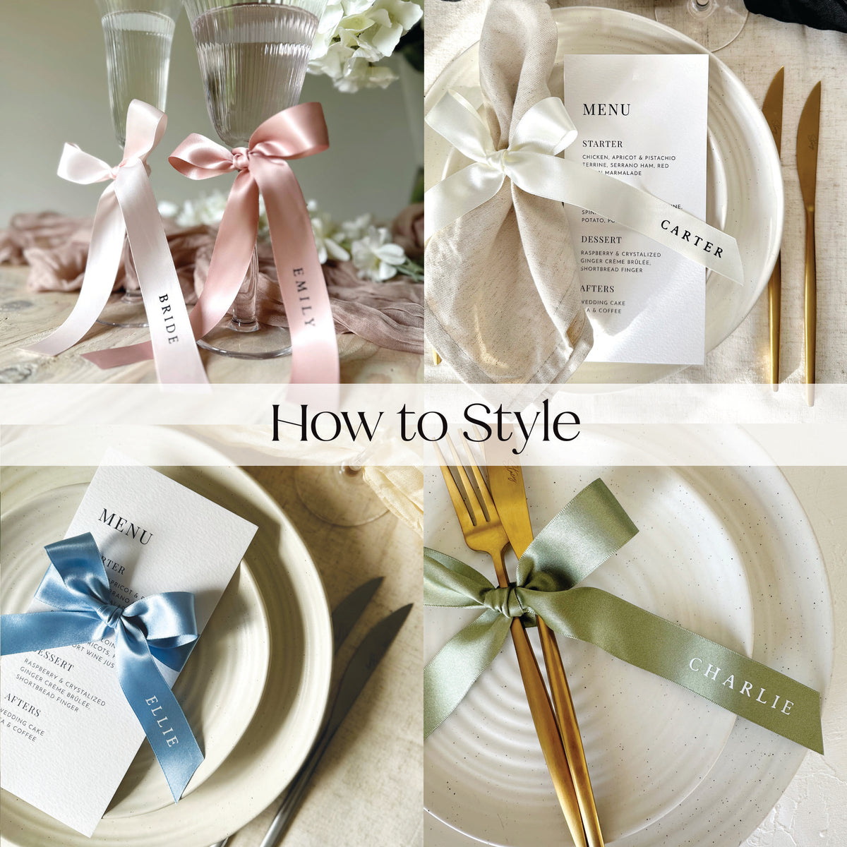 Personalised Wedding Guest Ribbon Bow Place Names – Forever Paper Co