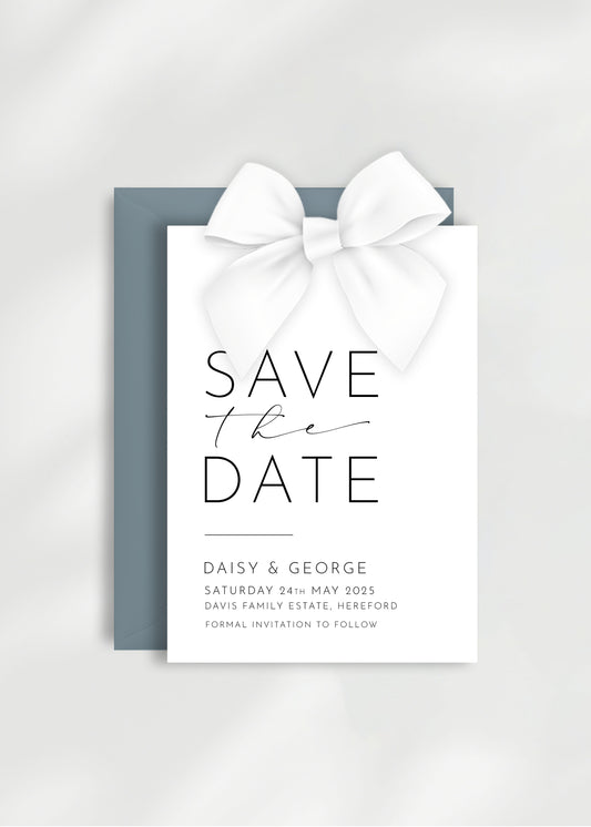 Odite Save the Date with Bow