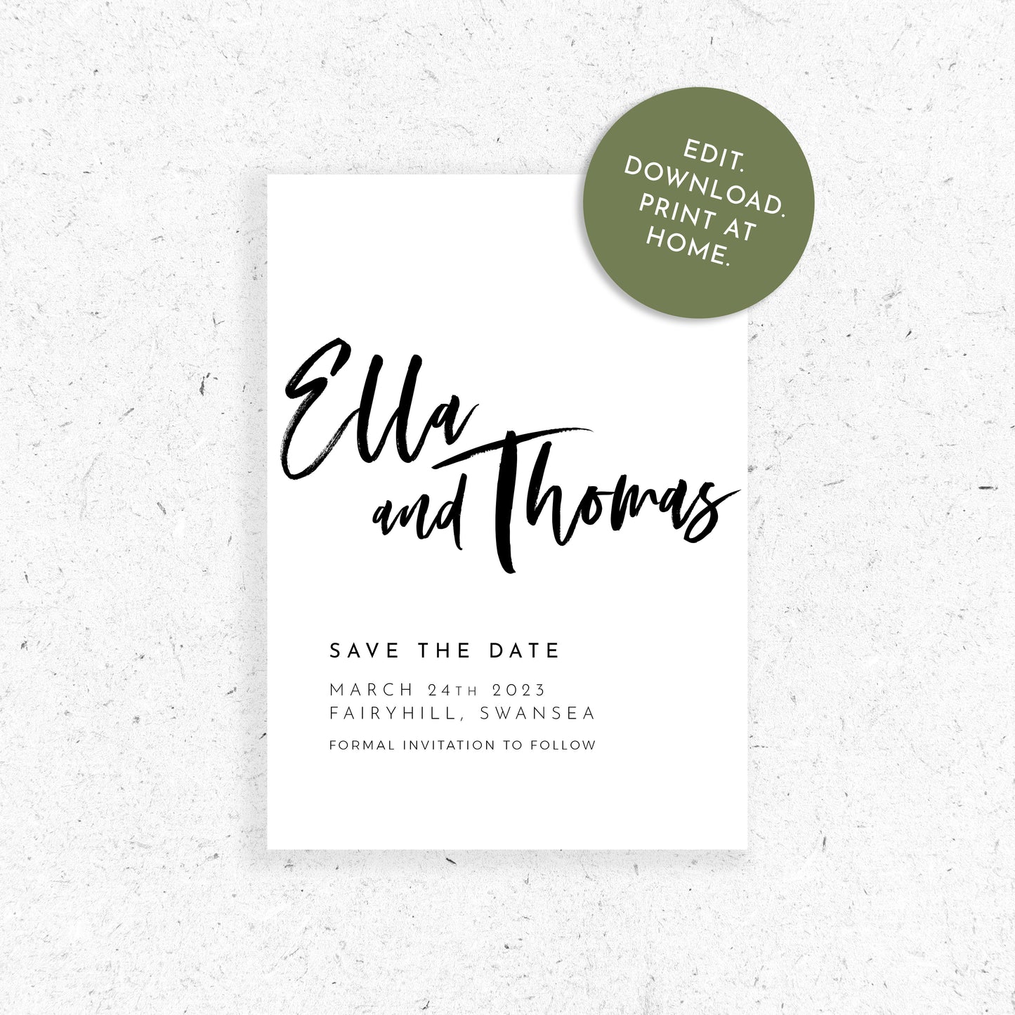 Athena Save the Date | Print at Home Template