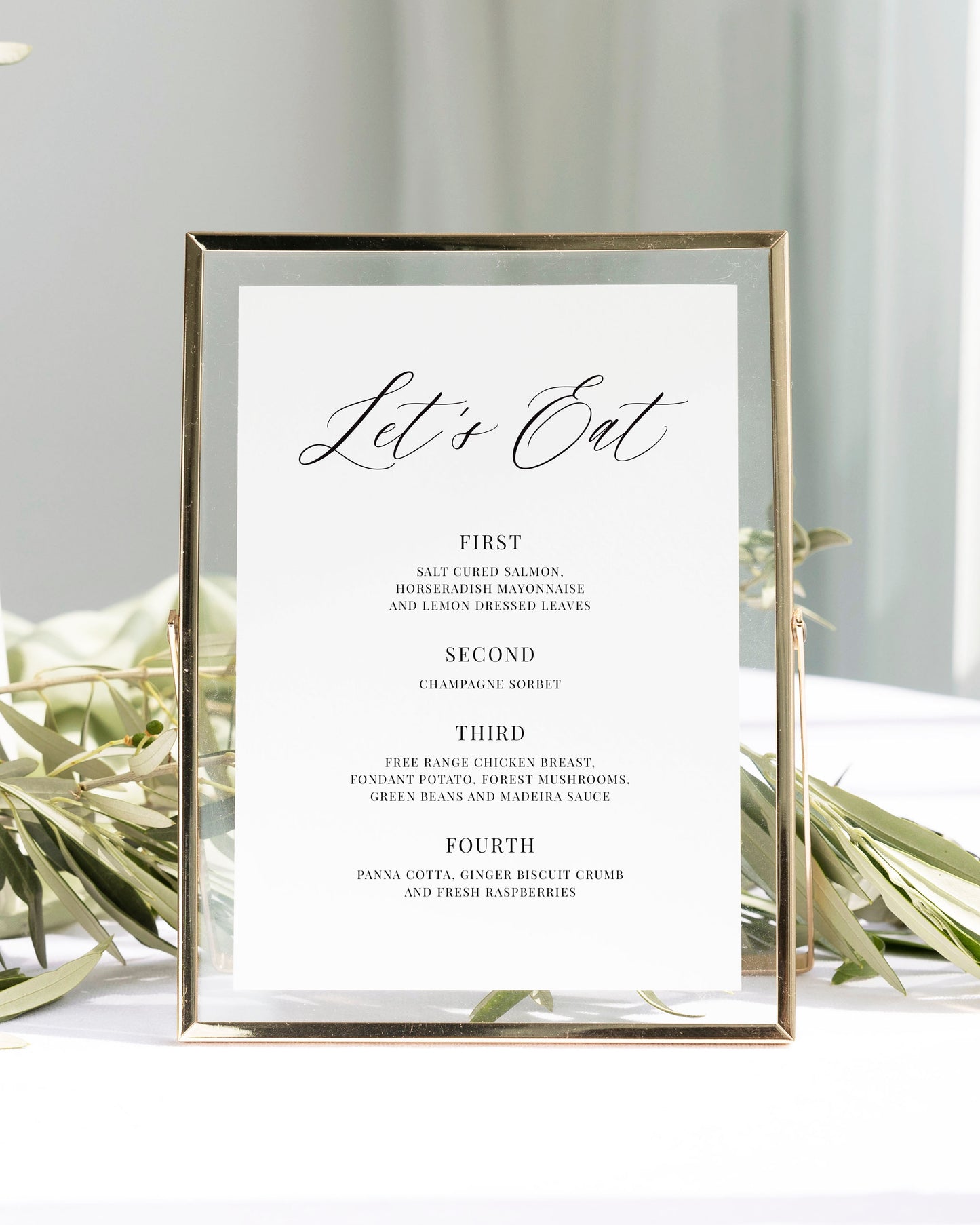 Ophelia Table Menu