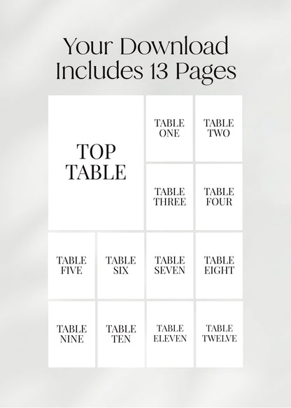 Persephone Table Number Cards | Print at Home